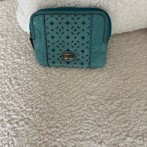 Fossil Teal Cosmetic Bag
